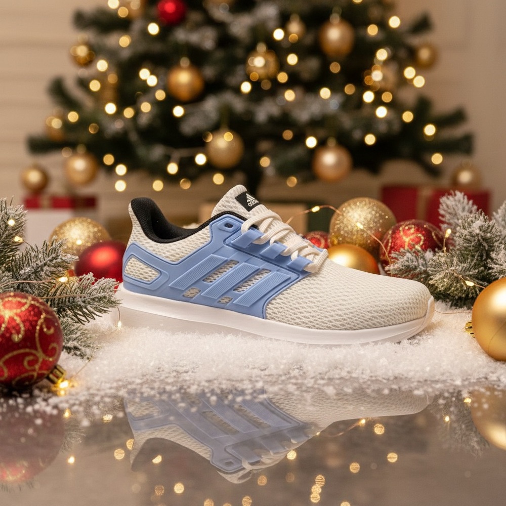 adidas White and Blue Athletic Shoes